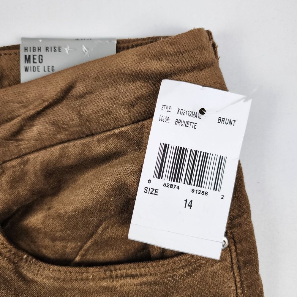 Kut From The Kloth Jeans Women 14 Brown High Rise Meg Wide Leg (36x30) NWT - Picture 12 of 14
